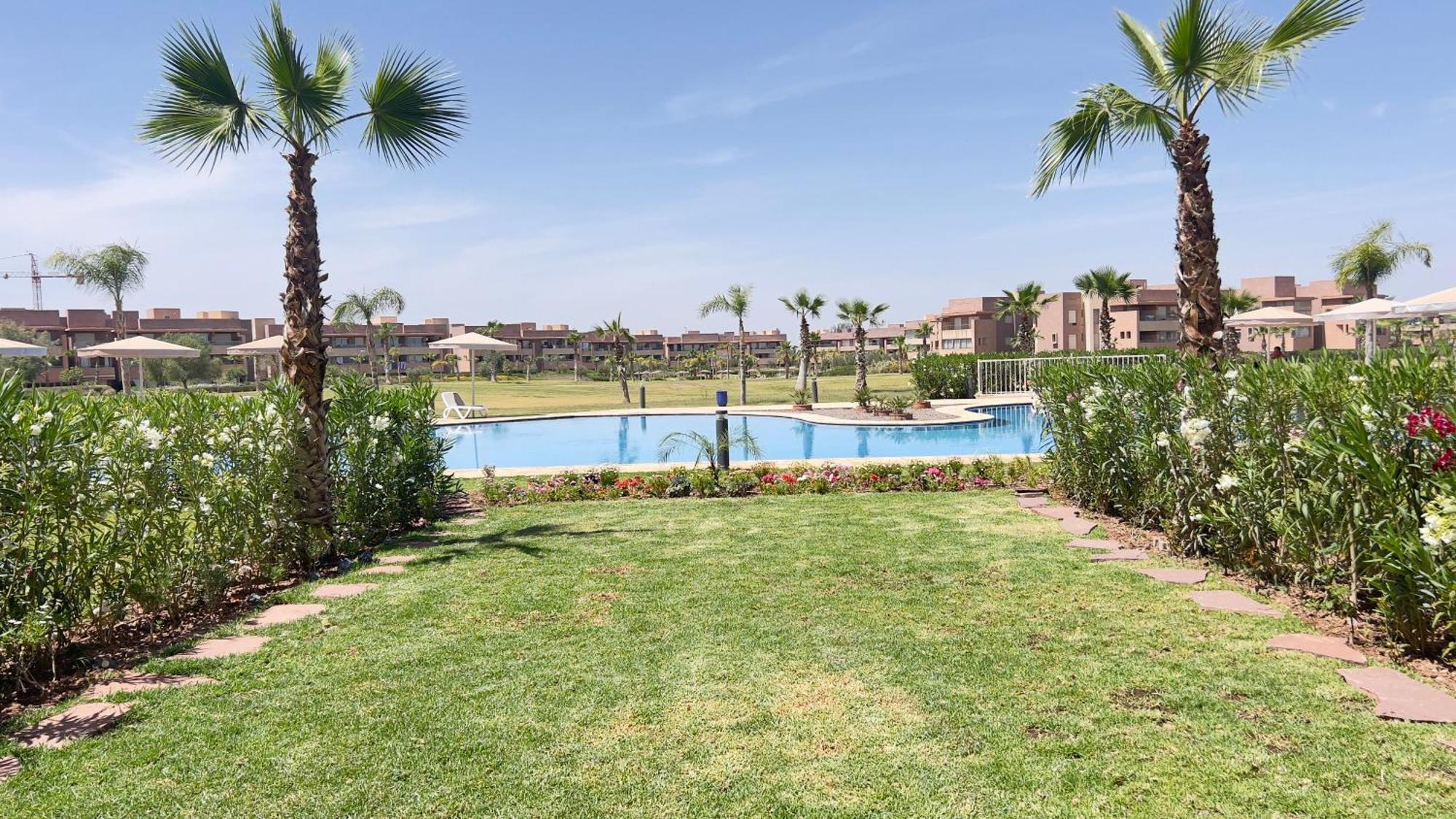 Appartement De Luxe Avec Jardin Vue Sur La Piscine Golf Securise 24H Sur 24 A 5 Minutes De L Aeroport Marrakesh Extérieur photo